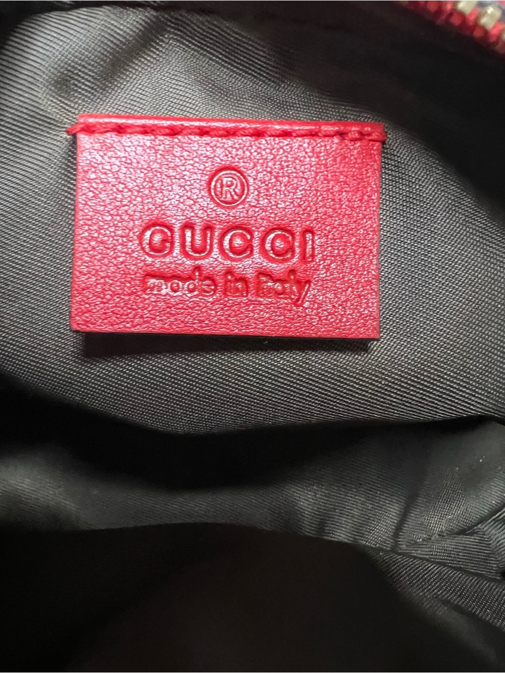 Gucci Guccissima Red Leather Bow Cosmetic Pouch 282642 - Picture 10 of 11